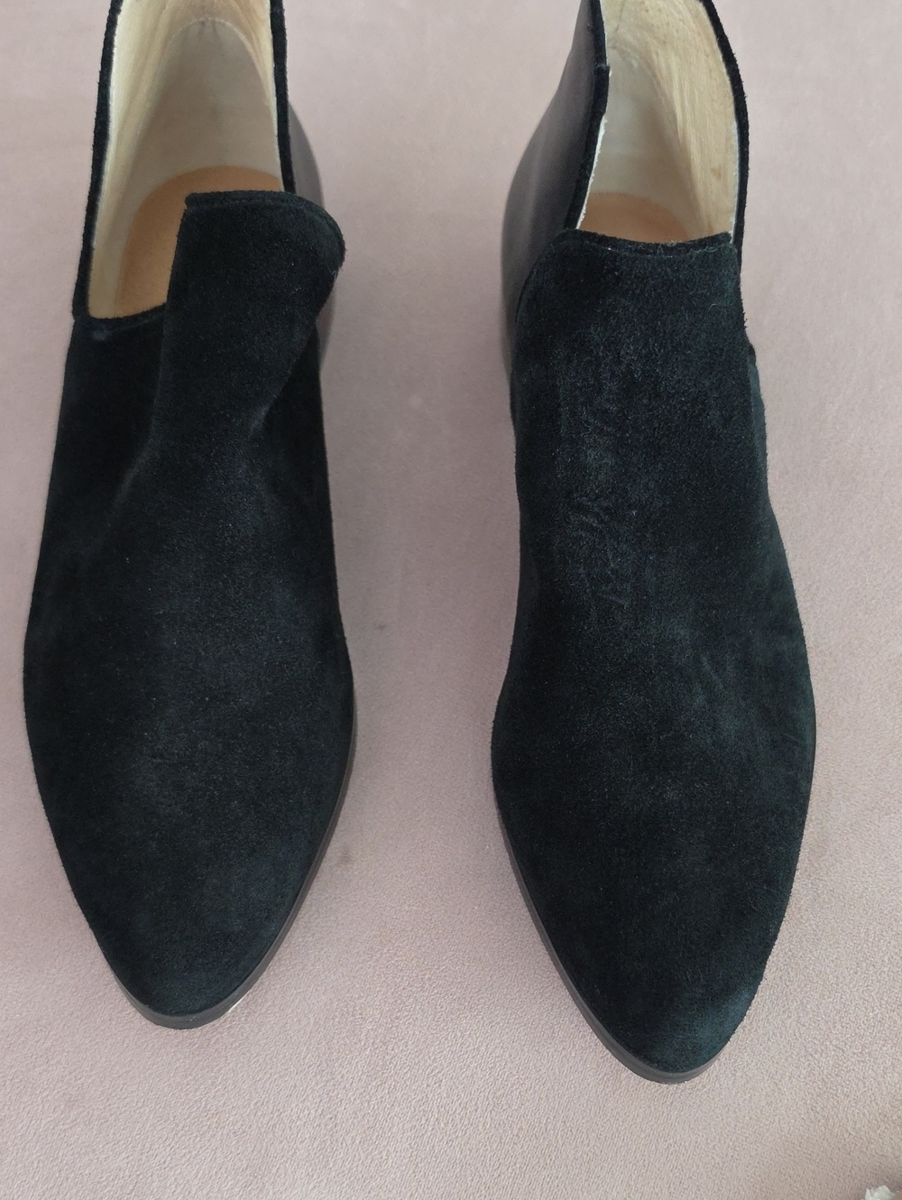 Black Suede Slip-On Dress Shoes Size 7 Like New
